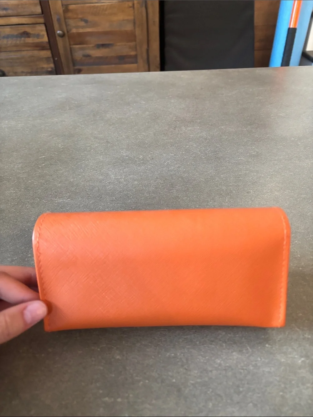 Tory Burch Orange Case with Burgundy Oversized Sunglasses